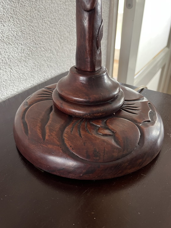 Image 1 of Lámpara antigua china de caoba con forma de dragón (1920-1930)