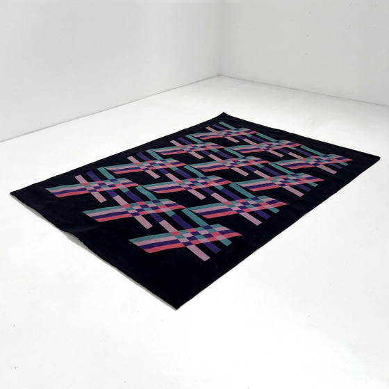 Grande tappeto geometrico in lana di Missoni, anni '80. – Tappeti, Wool (photo 6 of 8)