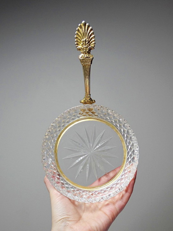 Image 1 of Sèvres crystal trinket tray, designed by L. Seiler, with an antique gilt mount