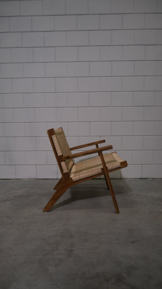 Image 1 of Valbona Lounger – massief teak met handgeweven koord (showroommodel)