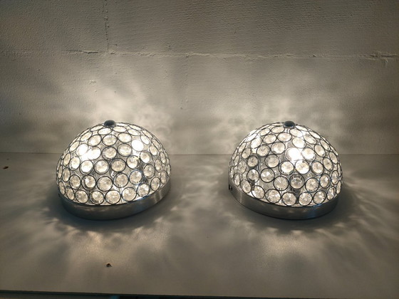 Image 1 of Retro transparent ceiling lamp with halogen lighting (large version).