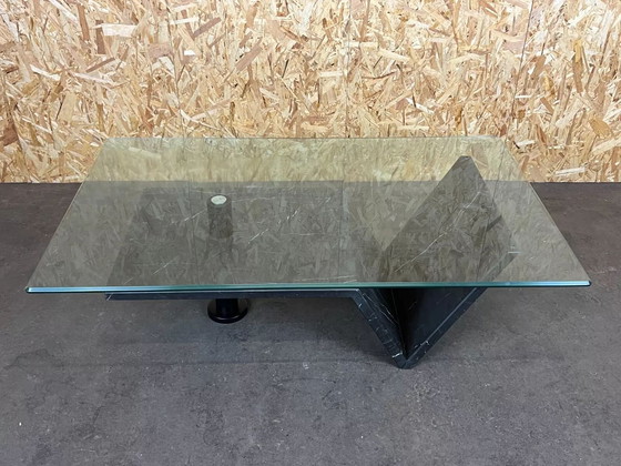 Image 1 of 60s 70s marble table coffee table glass table marble space age design