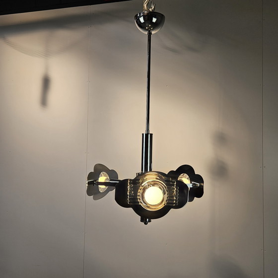 Image 1 of Vintage Italian Pendant Lamp, Glass