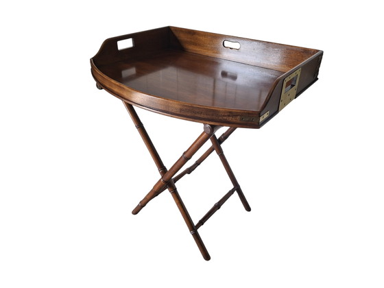 Classic Butler Table, coffee table, wine table, whiskey bar with removable tray, light signs of use (photo 3 of 5)