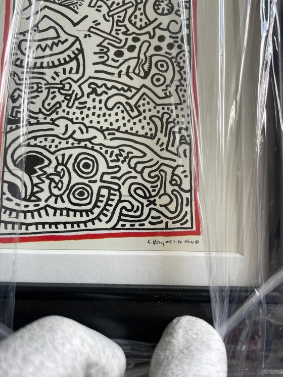 Image 1 of Keith Haring (1958-1990), Courtnesy George Mulder, Nueva York, conjunto de 4 postales litografías offset, impresas en 