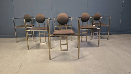 Image 1 of Post modern dining chairs by Belgochrom, set of 6 - 1980s