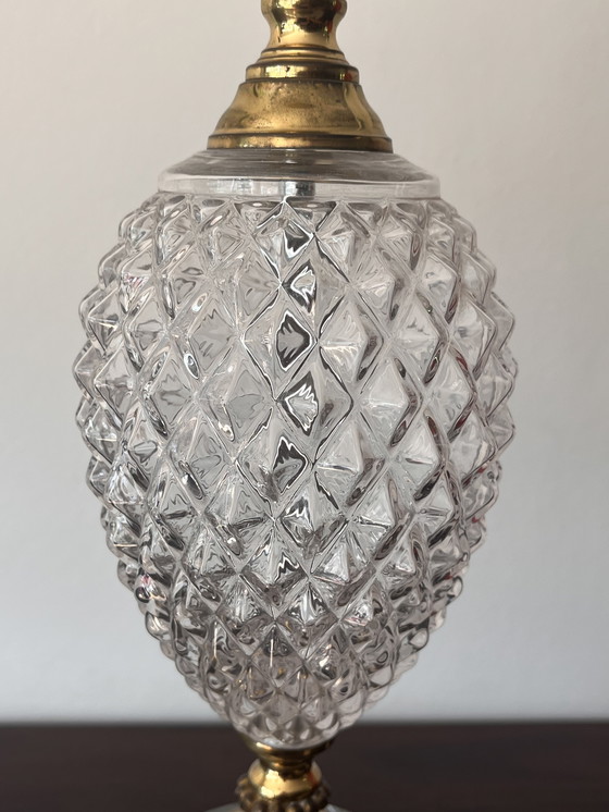Image 1 of Lampe de table 1960 Ananas en relief Verre poli