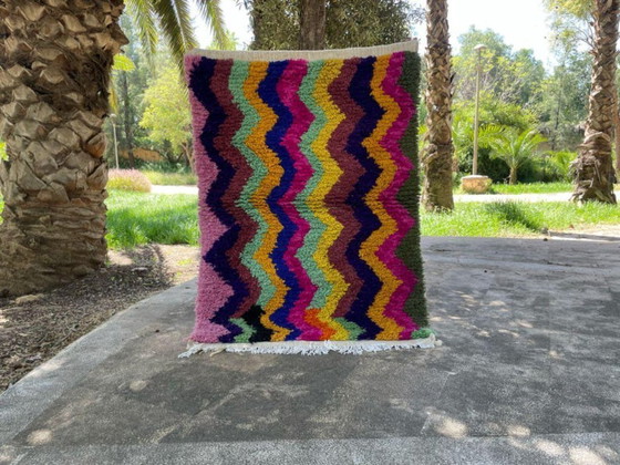 Image 1 of Mehrfarbige Berber-Tapis aus Leinen, 200 cm x 150 cm