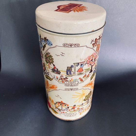 Image 1 of Vintage ARKS seizoenen‑blik – retro keuken decor