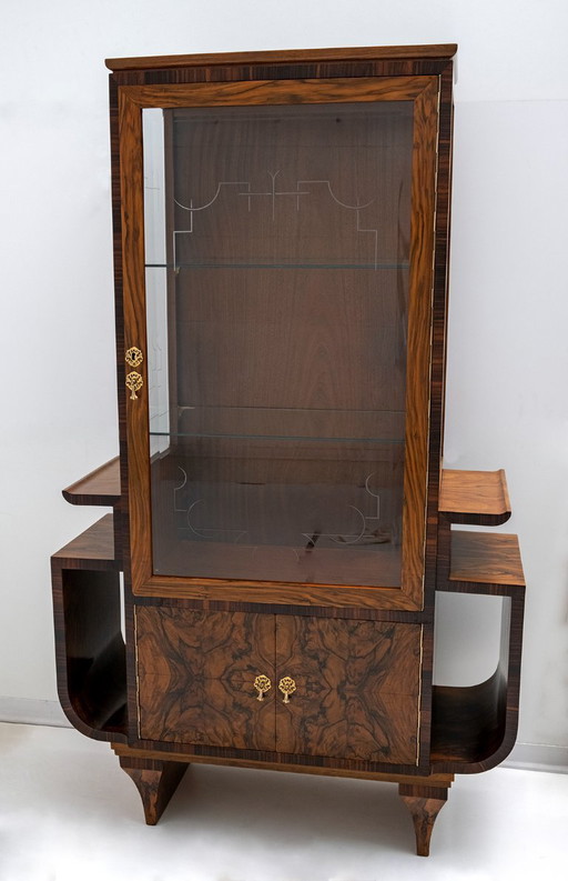 Vitrinas o vitrinas de bar italianas de nogal estilo Art Déco, 1925