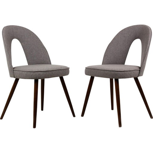 Paire de chaises vintage en tissu gris par Antonín Šuman pour Tatra, Tchécoslovaquie 1960