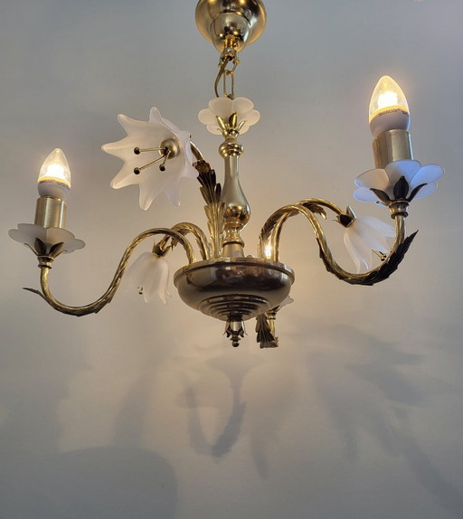 Chandelier glass flower ornaments