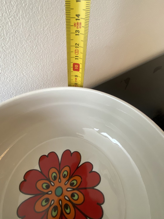 Image 1 of Rara pentola per fonduta di verdure vintage Villeroy & Boch degli anni '60/'70, variante floreale del modello Acapulco.