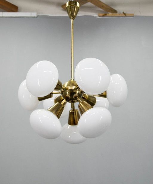 Kamenicky Senov Sputnik Kronleuchter, 9-flammig, 1970er Jahre, guter Zustand