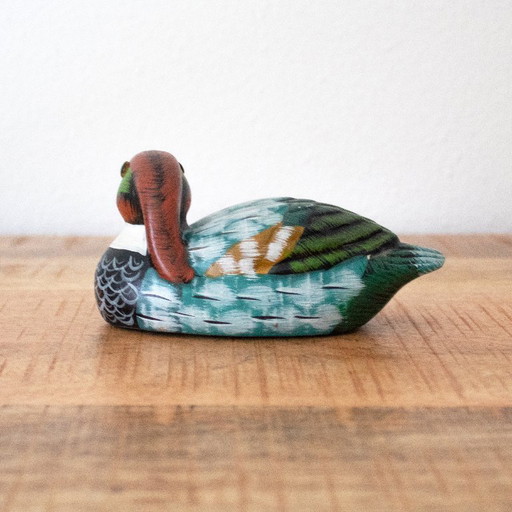 Patito antiguo pintado a mano: decoración para pabellón de caza.
