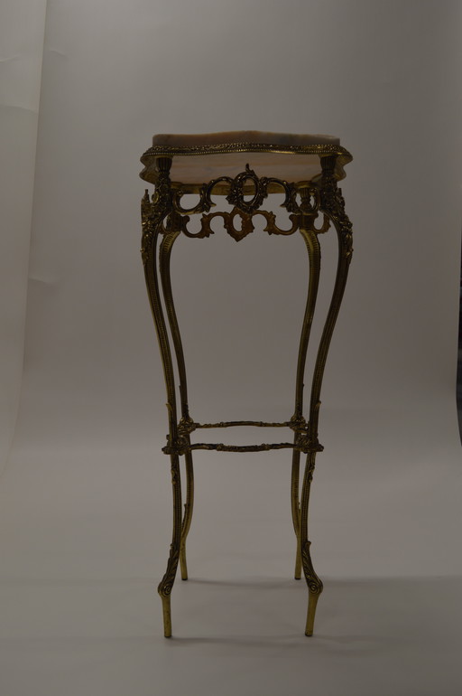 Marble, Gold Frame Side Table