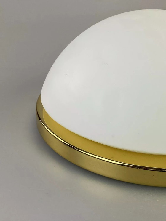 Image 1 of 70er Jahre Limburg Glashütte Plafoniere Deckenlampe Glas Space Design Lampe 70s