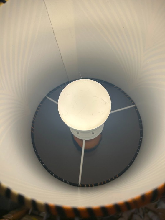 Image 1 of Wireless vase lamp upcycled from a handled vase by Kreutz Keramik and African batik fabric