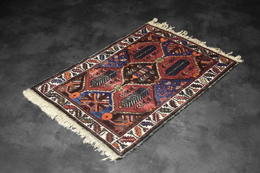 Vintage Hand-Woven Middle Eastern Oriental Hamadan Rug, 1960s