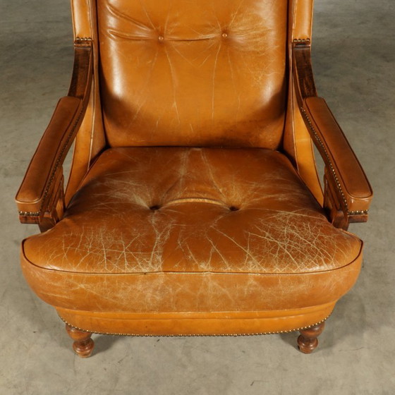 Fauteuil vintage en cuir marron – Wood, Leather (photo 11 of 16)