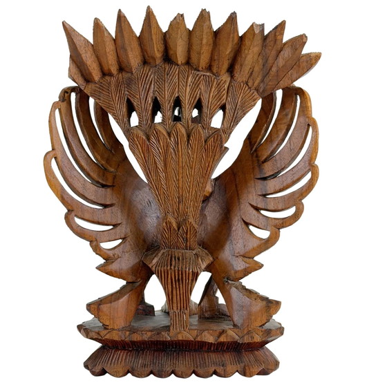 Vintage Balinese Houten Vishnu op Garuda Beeld – Indonesië – 24 cm – Beeldhouwkunst, Wood (photo 5 of 9)