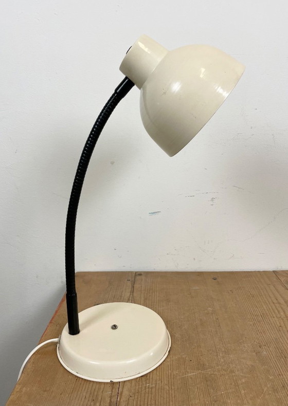 Image 1 of Beige Industrial Gooseneck Table Lamp, 1960s