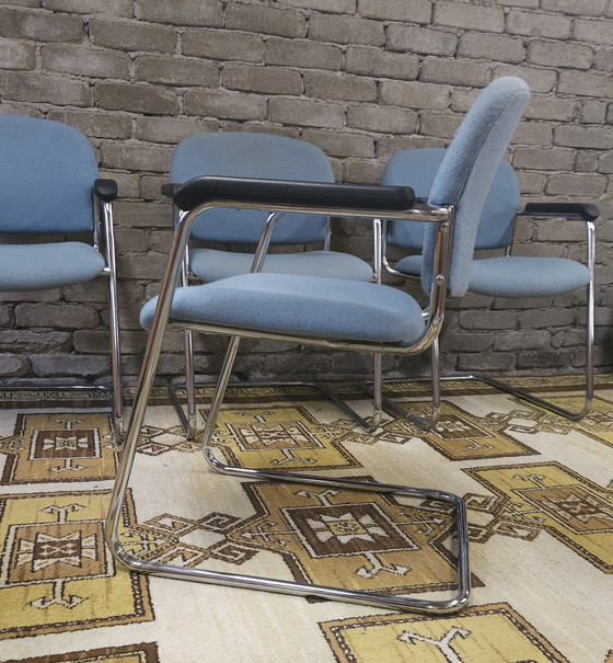 Image 1 of Set di 4 poltrone DRABERT con gambe cromate, 1980