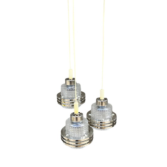 Image 1 of Mid Century Moderne Cascade Kroonluchter Pokrok Žilina, Tsjecho-Slowakije, 1970