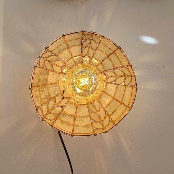 Image 1 of Art Deco Wandleuchte aus Perlmutt Weizenähren