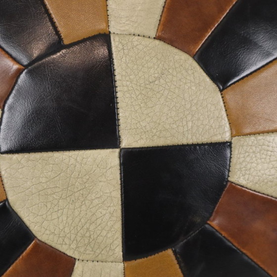 Cuscino rotondo vintage patchwork double-face Skai in similpelle 44 cm – Cuscini (photo 10 of 15)