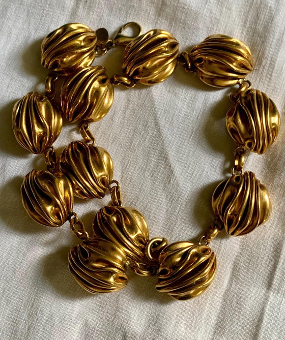 Serge Breton Signed Choker – "Froissée Mécanique" Collection – Exhibited Japan 1992 – Gifts, Brass (photo 6 of 10)