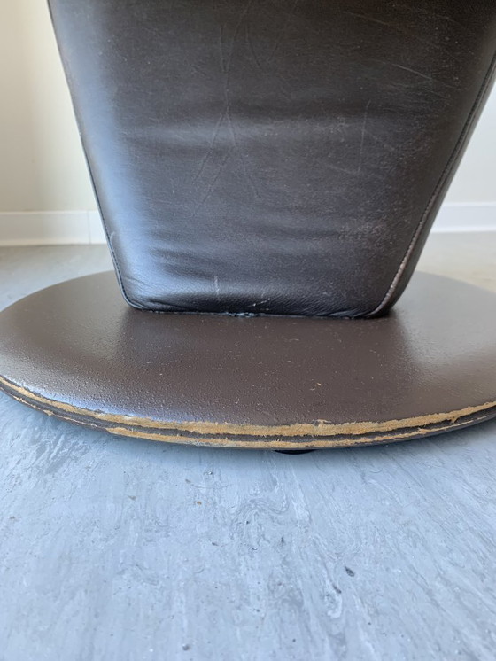 Image 1 of Repose-pieds/pouf en cuir Leolux – original avec étiquette et numéro de série