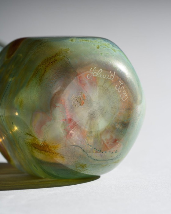 Image 1 of Samengestelde tentoonstelling van glaskunstwerken van een duo uit Duitsland, gesigneerd door ambachtslieden uit de jaren 80-90.