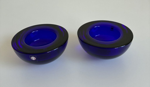 Iittala Ballo Azul Oscuro, Juego de 2 Piezas – kandelaars en kaarsen, Glass