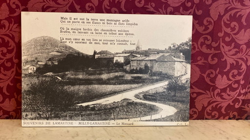 Souvenirs van Lamartine – Milly-Lamartine, The Monsard – Groot antiek paneel – decoratieve objecten, Paper
