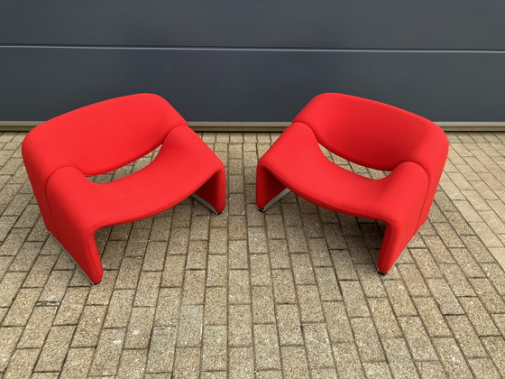 Image 1 of 2x sedie Artifort Groovy F598 M in tessuto originale, in ottime condizioni!