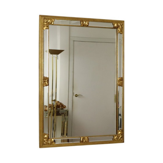 Grote Vintage Deknudt Spiegel Hollywood Regency Jaren 70 Design – Glass (photo 17 of 19)