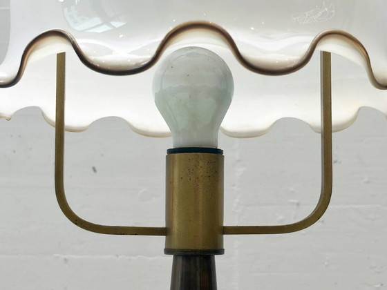 Image 1 of Table lamp with wavy glass shade, Murano glass, Italy, 1920s