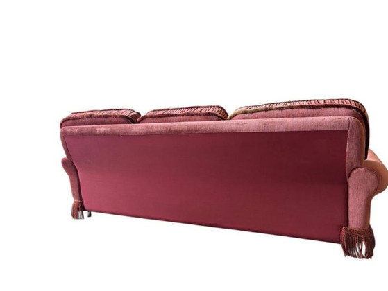 Image 1 of Divano/poltrona vintage color rosa antico con frange