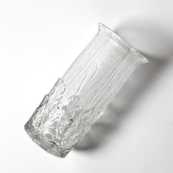 Image 1 of Mid-Century Textured Glass Vase: Fidenza Italian Leaf Pattern, 1970s