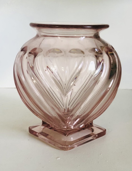 Image 1 of Vaso in vetro Rosaline in stile Art Déco di Rudolf Schrötter per Inwald