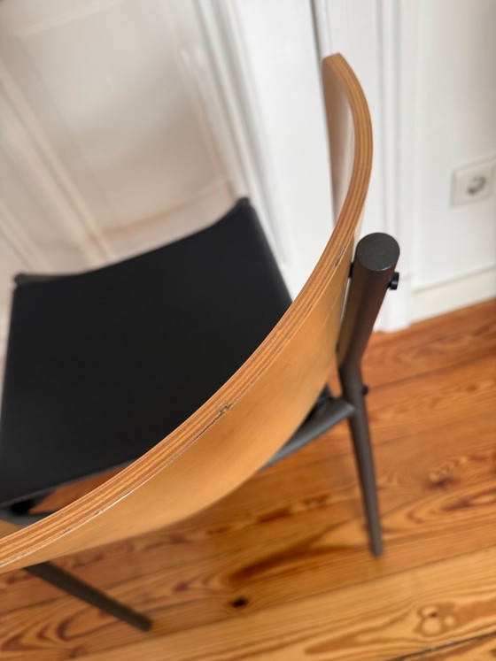 Lila Hunter Chair von Philippe Starck für XO, Esszimmerstühle, Holz, Leder, Schwarz, Modern (Foto 4 von 8)