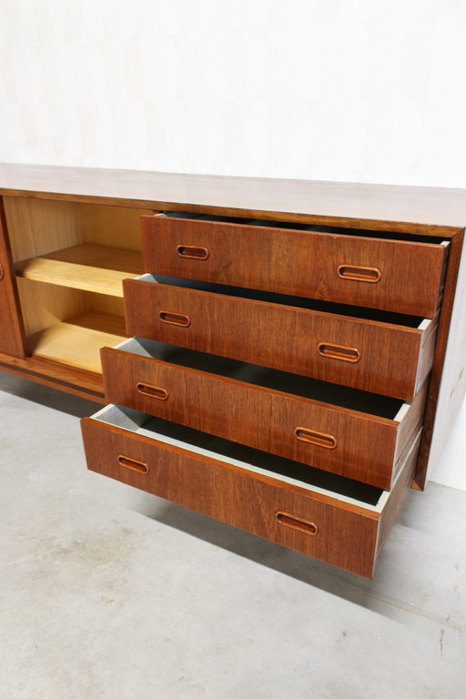 Credenza bassa in teak con mobile TV vintage danese