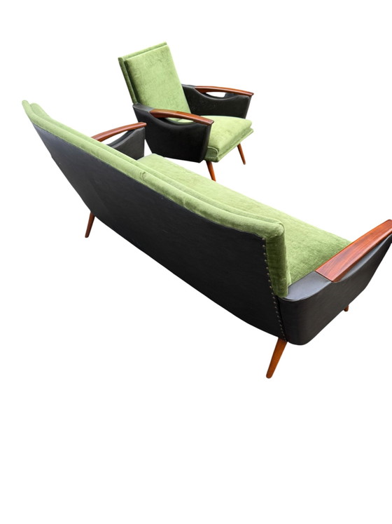Canapé MCM et 2 Chaises – Coins salon, Textile, Bois (photo 9 of 11)