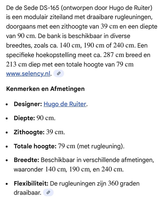 Image 1 of Divano angolare De Sede DS165