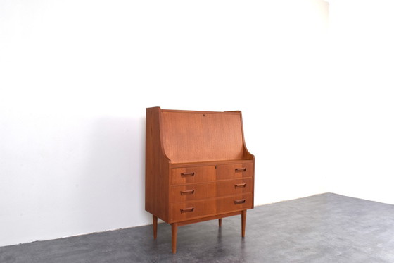 Image 1 of Mid-Century Danish Teak Secretary by Gunnar Nielsen for Tibergaard, 1960s.