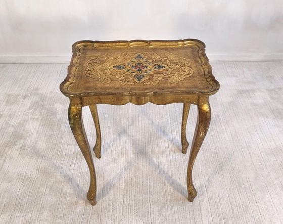 ✨ Elegante Tavolino Fiorentino – Decorazione Dipinta & Superba Patina Antica ✨ – Tavolini, Legno, Vintage (photo 5 of 11)