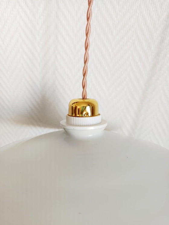 Image 1 of 2x vintage opaline pendant lights