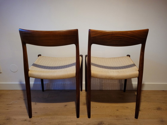 Image 1 of 2 autentiche sedie Niels O. Møller Modello 77 - Palissandro