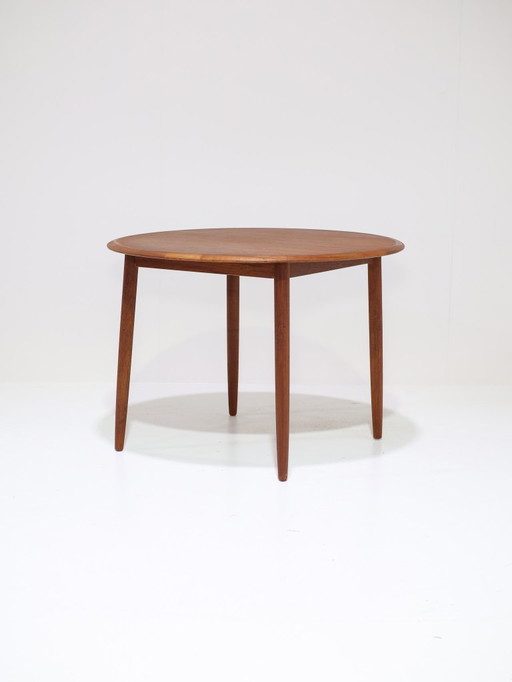 Round teak dining table, Danish vintage 1960s